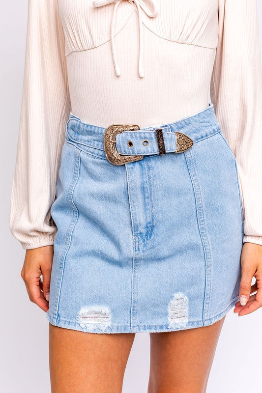 Buckle Mini Skirt - Good Times Boutique