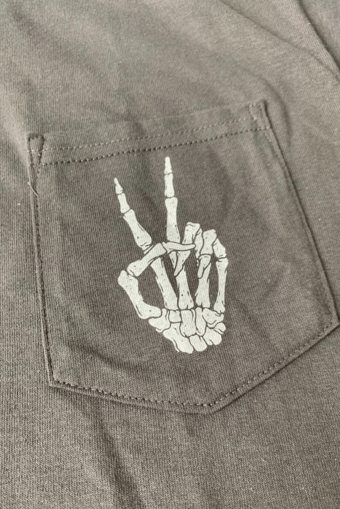 *FLASH SALE* Spooky Peace Sign Pocket Tee - Good Times Boutique