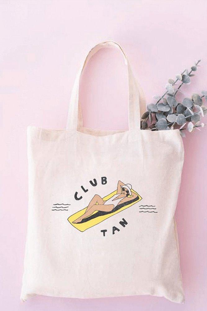 CLUB TAN Canvas Tote Bag - Good Times Boutique