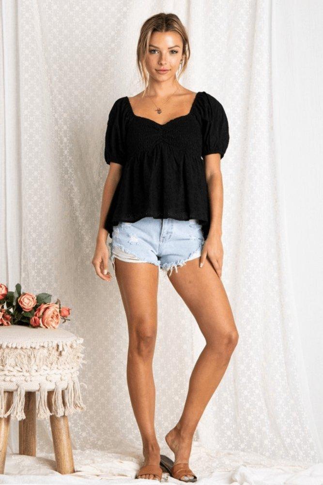 Eyelet Sweetheart Top - Good Times Boutique