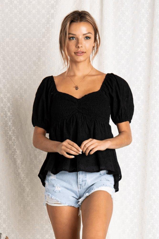 Eyelet Sweetheart Top - Good Times Boutique