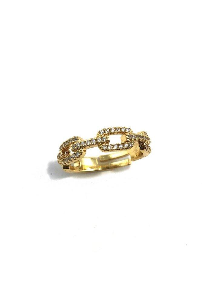 Gold Chain Link Adjustable Ring - Good Times Boutique