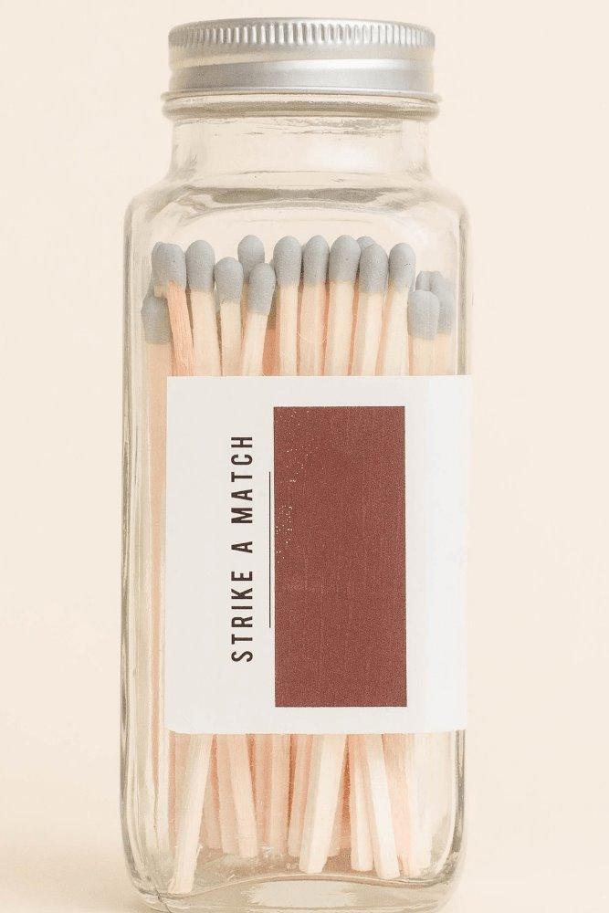 Gray Safety Matches - Glass Jar - Good Times Boutique