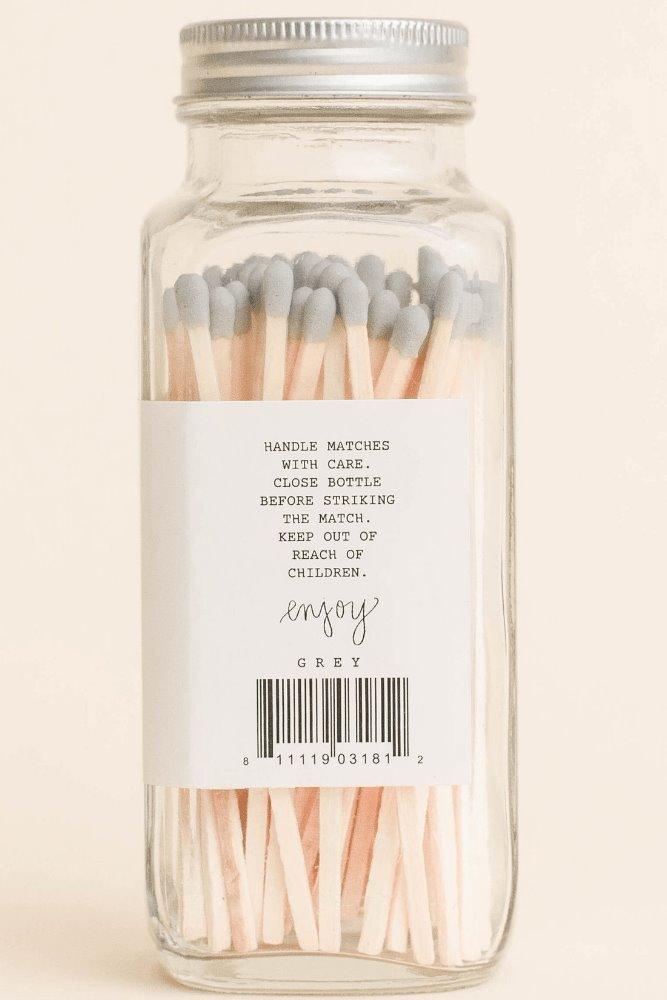 Gray Safety Matches - Glass Jar - Good Times Boutique