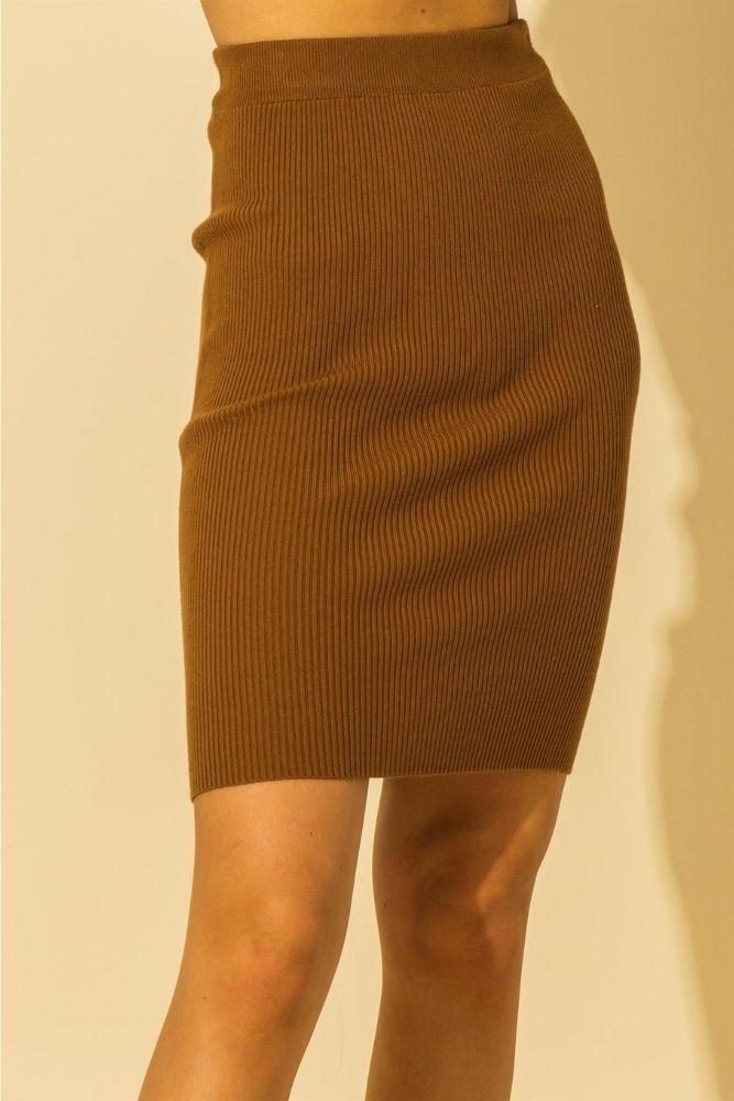 Kortney Mini Skirt in Mocha - Good Times Boutique