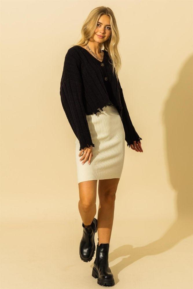 Kortney Mini Skirt in Off White - Good Times Boutique