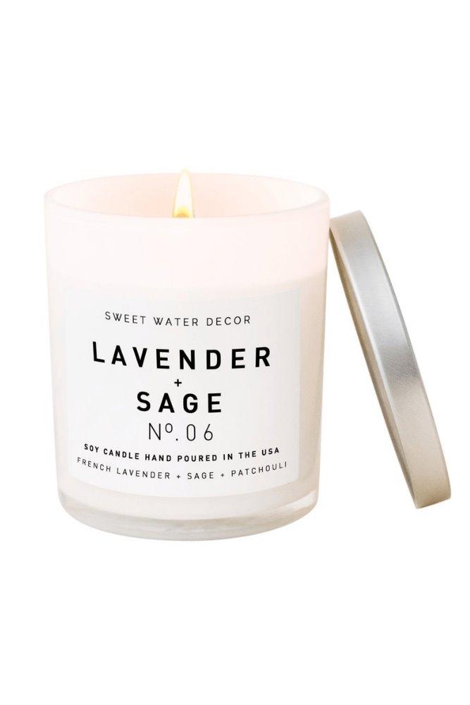 Lavender and Sage Soy Candle | White Jar Candle - Good Times Boutique