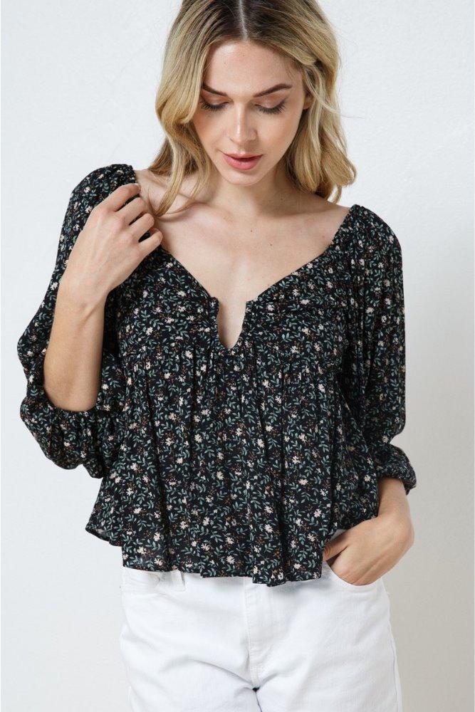 Midnight Floral Top - Good Times Boutique