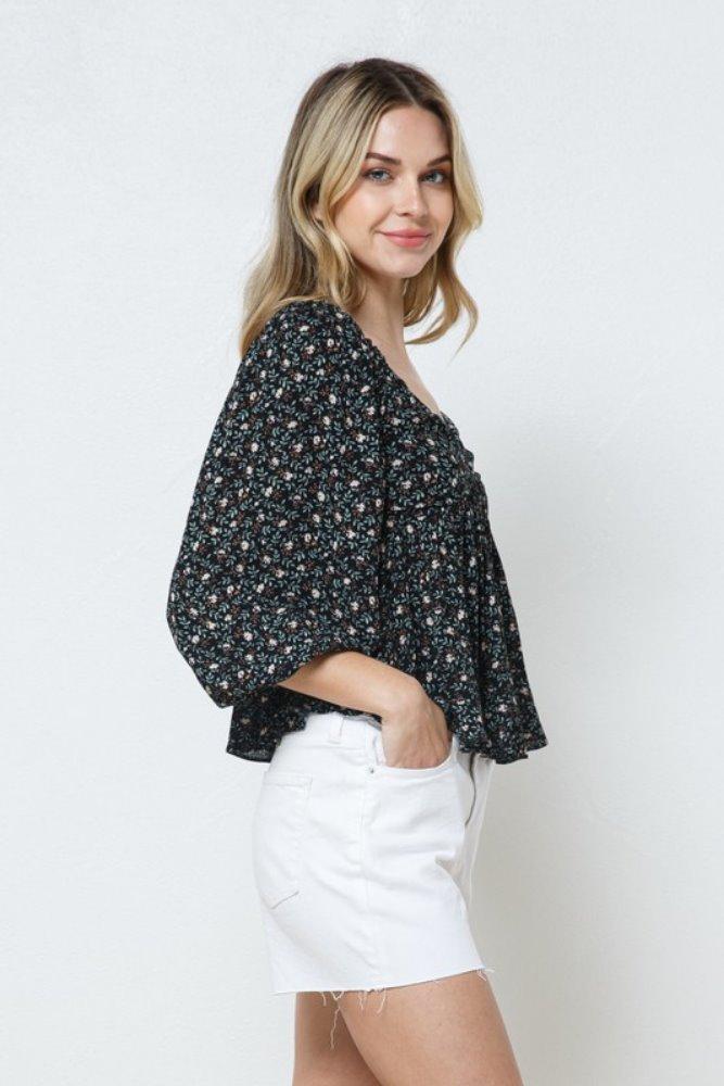Midnight Floral Top - Good Times Boutique