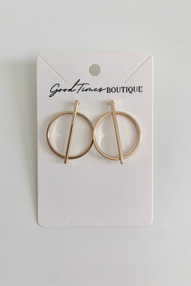 Piper Circle Studs - Gold - Good Times Boutique