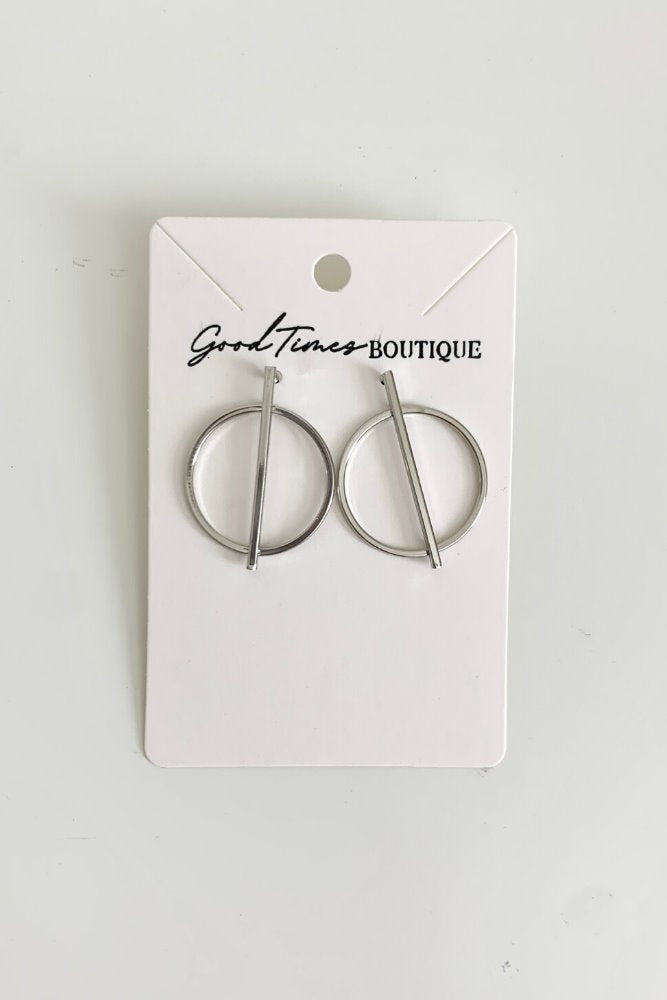 Piper Circle Studs - Silver - Good Times Boutique