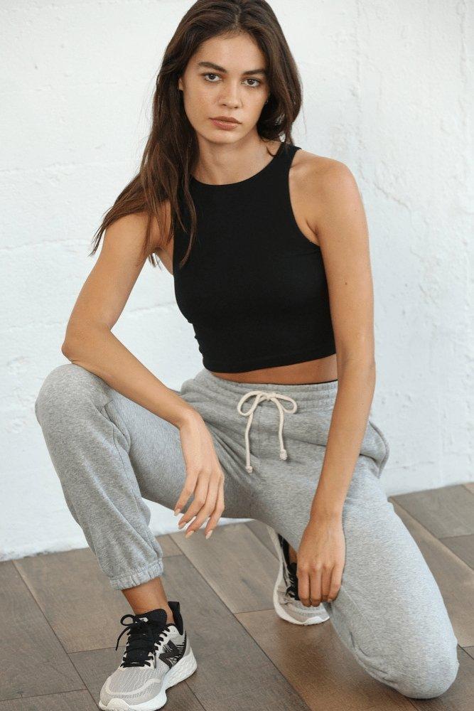 Ribbed Crop Top in Black - Good Times Boutique