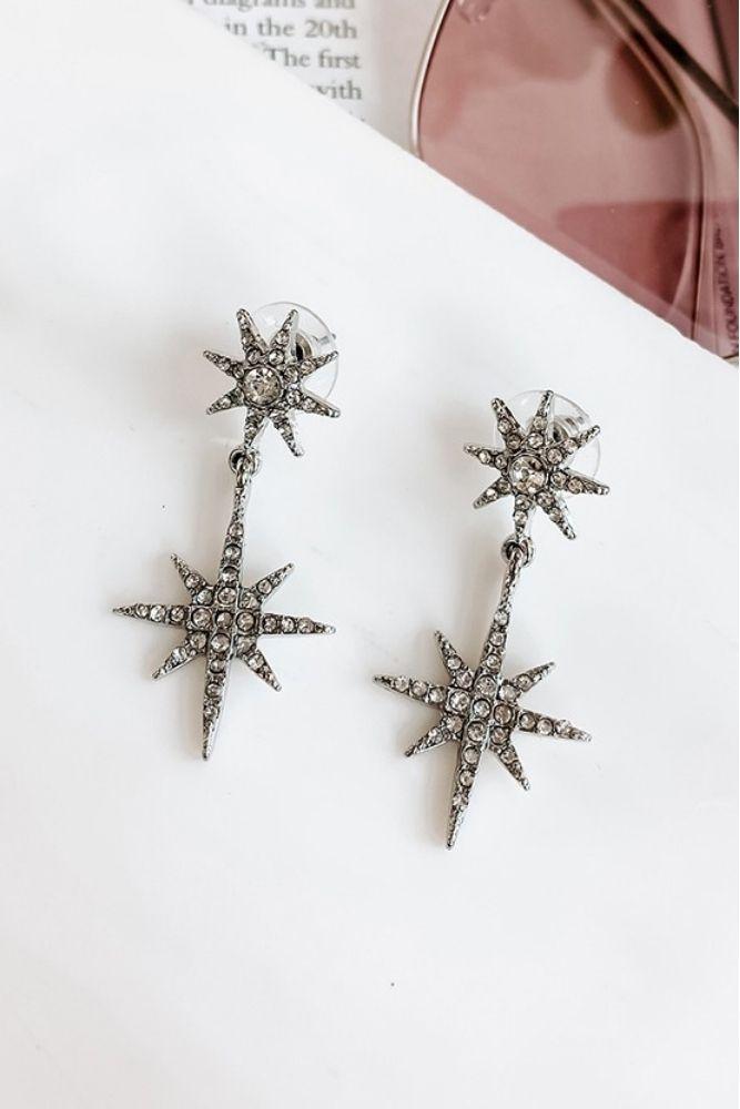 Star Cluster Silver Dangle Earrings - Good Times Boutique