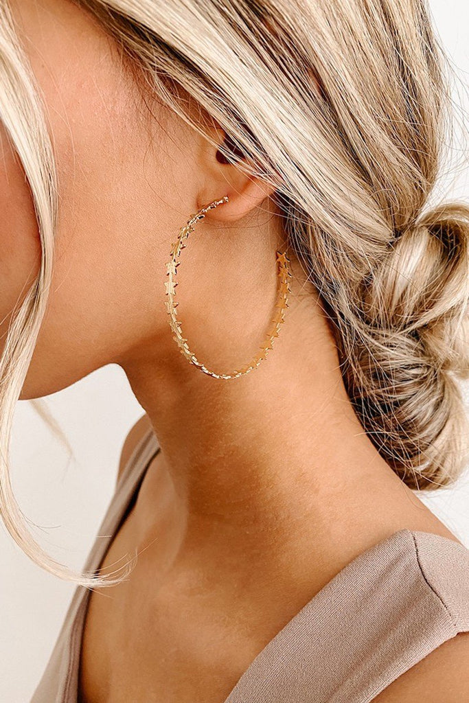 Starry Night Gold Hoop Earrings - Good Times Boutique