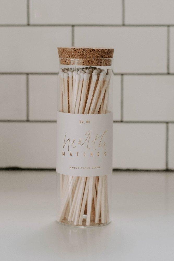 White Hearth Matches - Glass Jar - Good Times Boutique